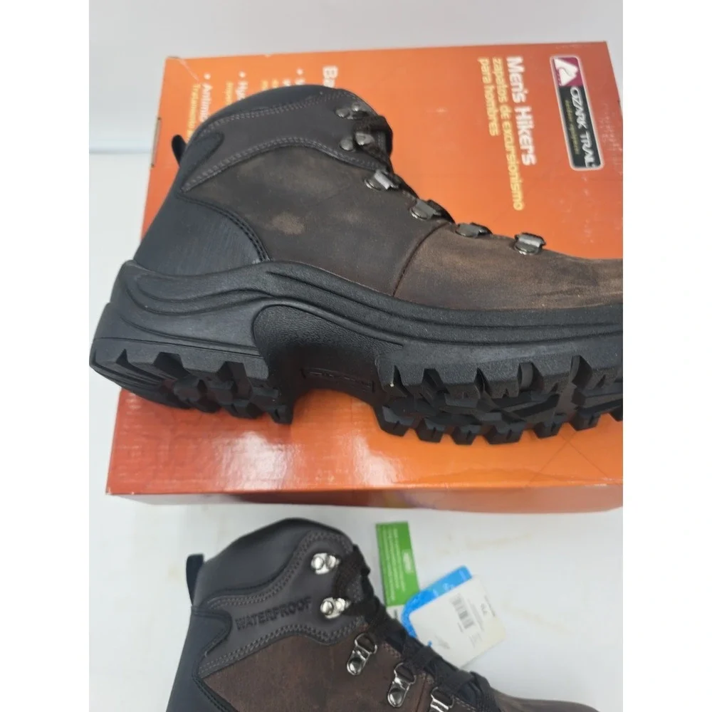Ozark Trail Bandy  Men's Hiking Boots 7.5 Dark Brown Leather Waterproof